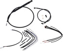 harley davidson softail street bob fxbb [BURLY BRAND] – Komplettes schwarzes Vinyl-Lenkerzug-/Leitungskit für Ape Hangers-1