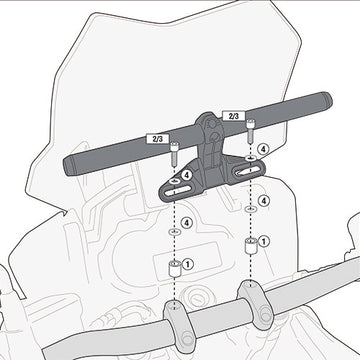 Ducati Monster 695 [GIVI] - Montagekit für Smart Bar oder Smart Mount