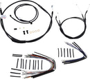 harley-davidson street bob [BURLY BRAND] - Complete Black Vinyl Handlebar Cable/Line Kit for Ape Hangers-2