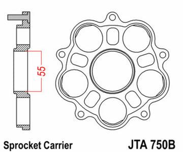Hyperstrada 821 [JT SPROKETS] - Porte couronne - 5 Silentblocs Ducati