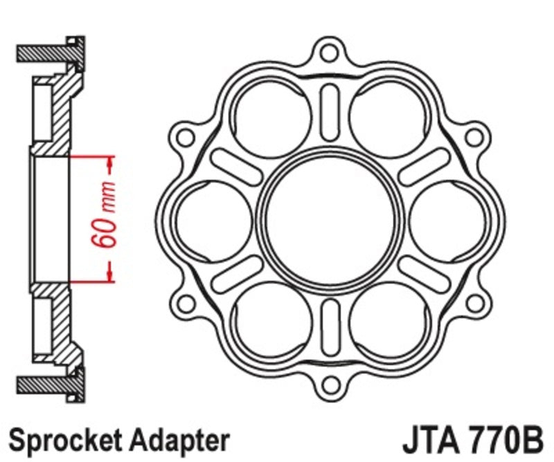 Ducati Panigale 1199 [JT SPROKETS] - Support de couronne arrière - 6 Silentbloc Ducati Panigale/Monster