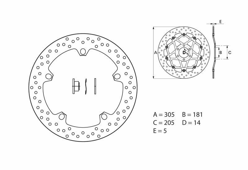 Bmw R 1200 Gs Lc [BREMBO] - Disque de frein rigide rond série Oro