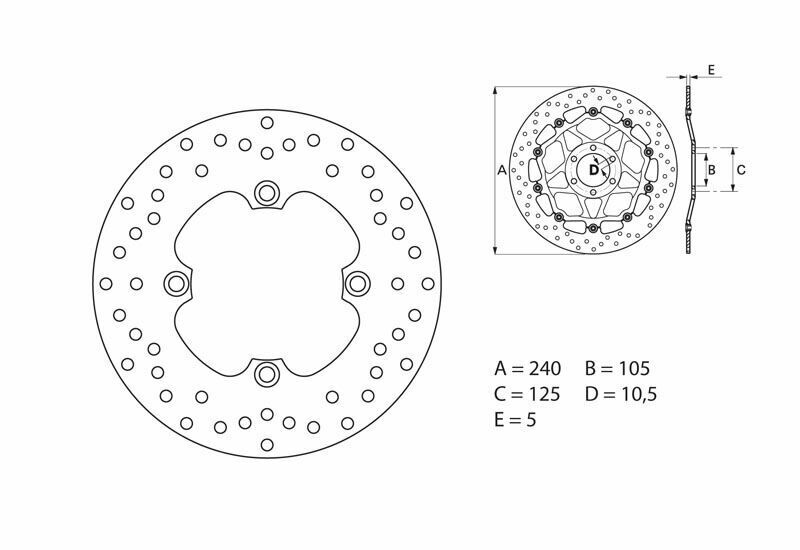 Honda Xl 700 V Transalp [BREMBO] - Series Oro round rigid brake disc