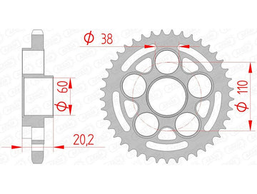 Ducati Hyperstrada 821 [AFAM] - Sprocket steel standard - 525
