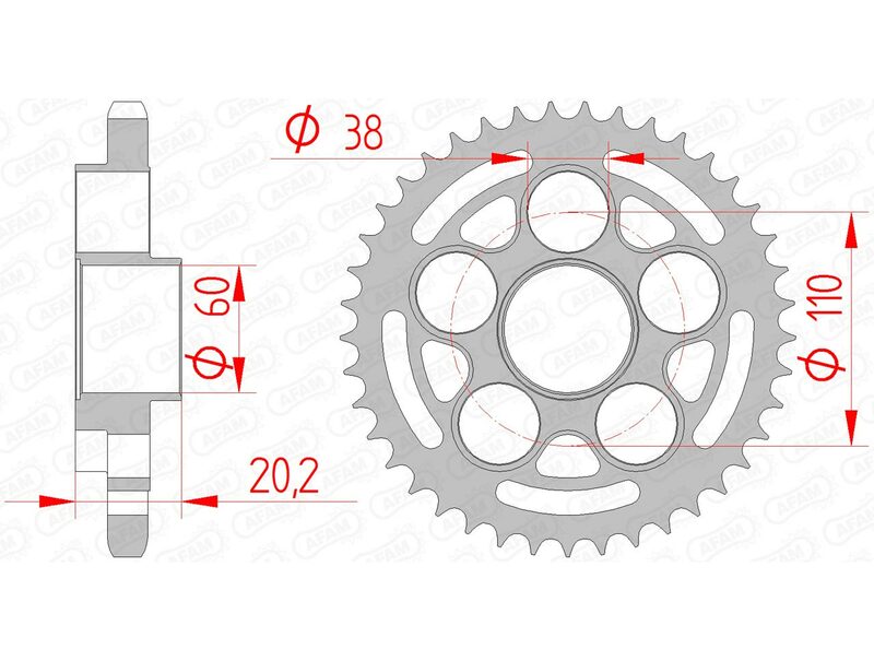 Hyperstrada 821 [AFAM] - Kettenrad Stahl Standard - 525