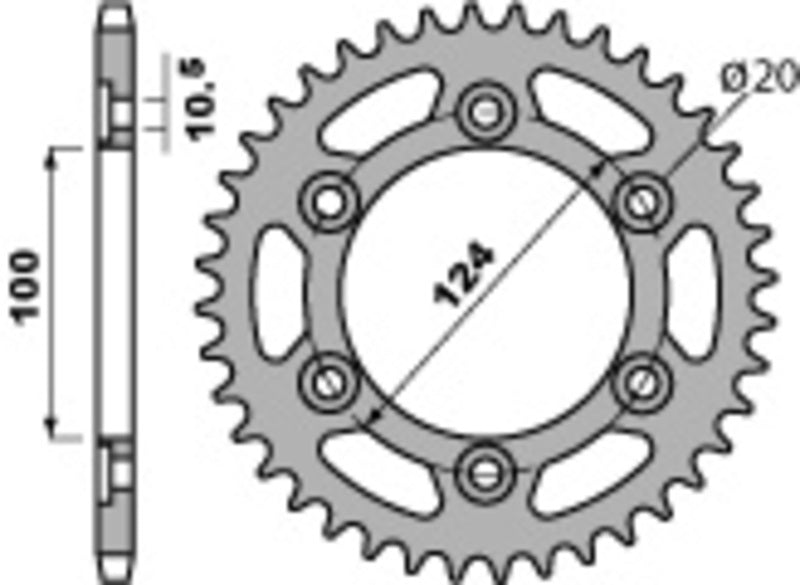 Ducati 900 SS SuperSport [PBR] - Wheel standard de chaîne C45 Stahl 1027 - 520