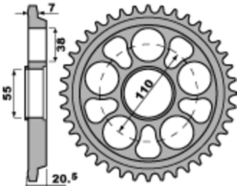 Hypermotard 1100 [PBR] - Sprocket aluminum reinforced - 525