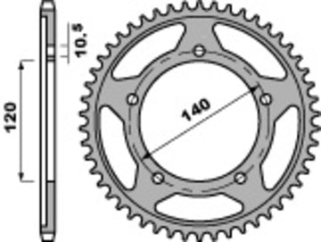 Triumph Bonneville 800 T100 [PBR] - Roue à chaîne standard C45 Steel