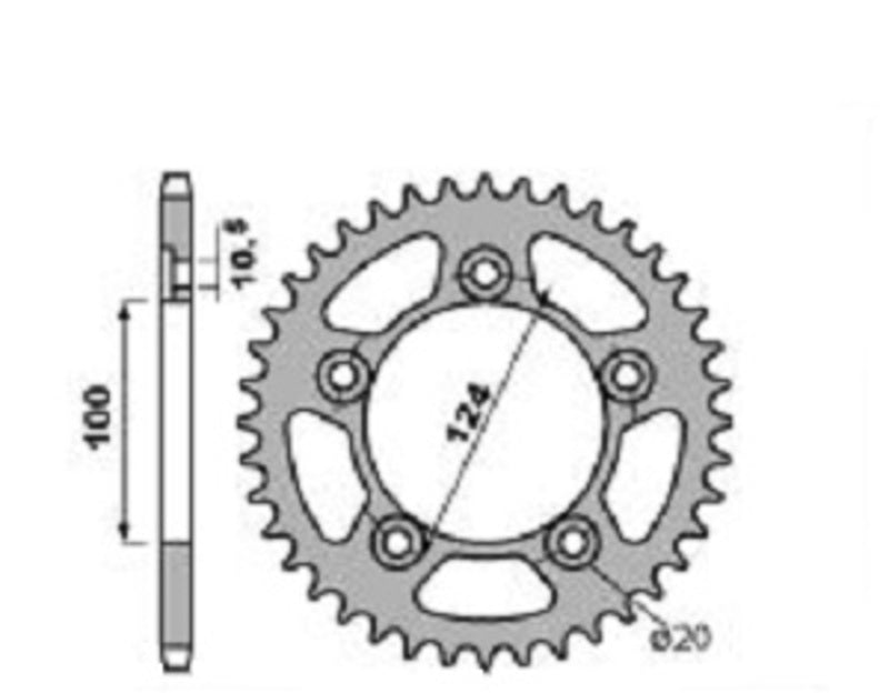 Ducati Monster 821 [PBR] - Kettenrad Aluminium verstärkt - 520