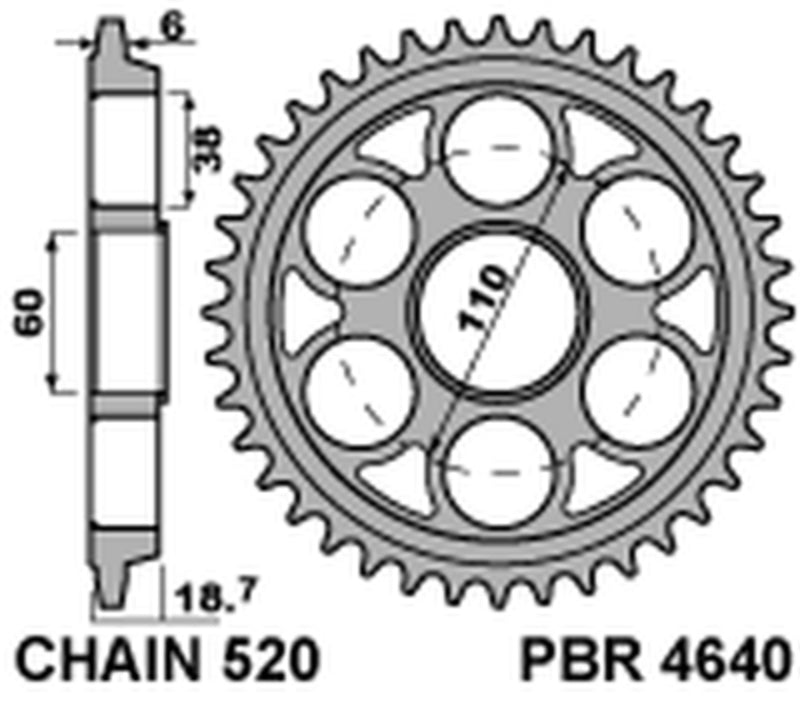 Ducati Panigale 1199 [PBR] - Pignon aluminium renforcé - 520