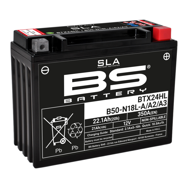 Yamaha Xv 1100 [BS BATTERY] - SLA Maintenance Free Battery Factory Activated - BTX24HL/B50-N18L-A/A2/A3