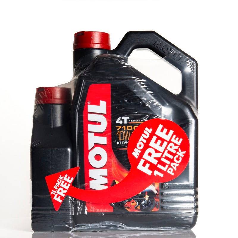Huile de moteur à moto synthétique 10W40 4T 5L - MOTUL 7100