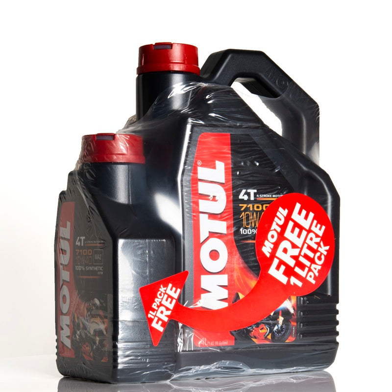 Huile de moteur à moto synthétique 10W40 4T 5L - MOTUL 7100