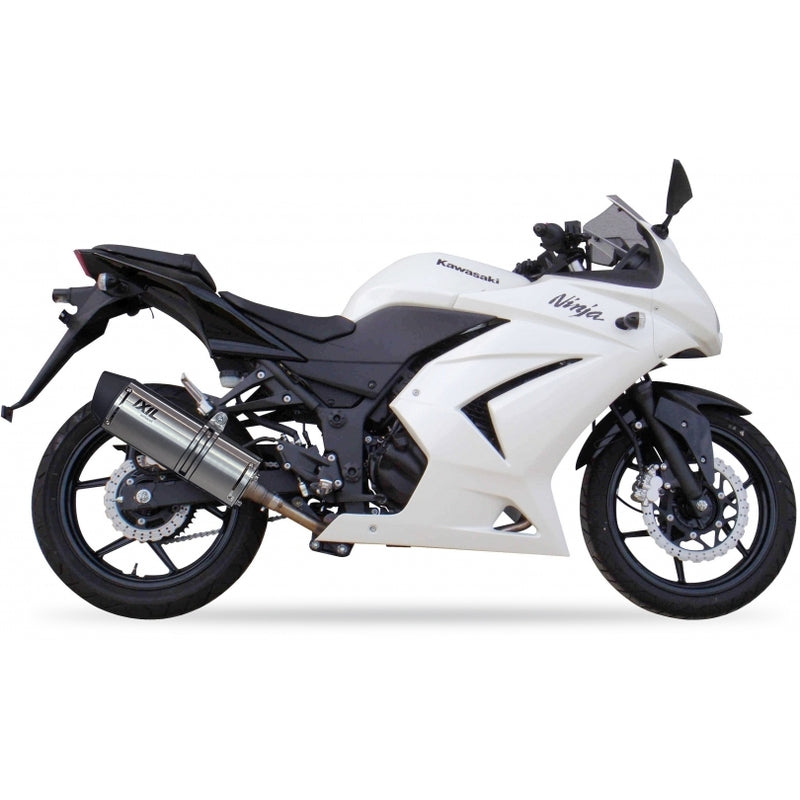Kawasaki Ninja 250 [IXIL] - Hexoval Endtopf Edelstahl schwarz / Endkappe Edelstahl - OK7034VSE
