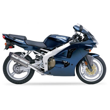 Kawasaki Ninja ZX-6 R (ZX 600 GG) [1998-1999] - Hexoval Endtopf Edelstahl / Endkappe Edelstahl schwarz - OK7045VSE