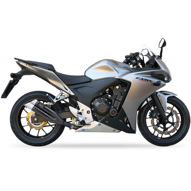 Honda CB 500 X ABS (PC 46) [2013-2016] - Hyperlow Endtopf Edelstahl schwarz / Endkappe Aluminium - XH6333XB
