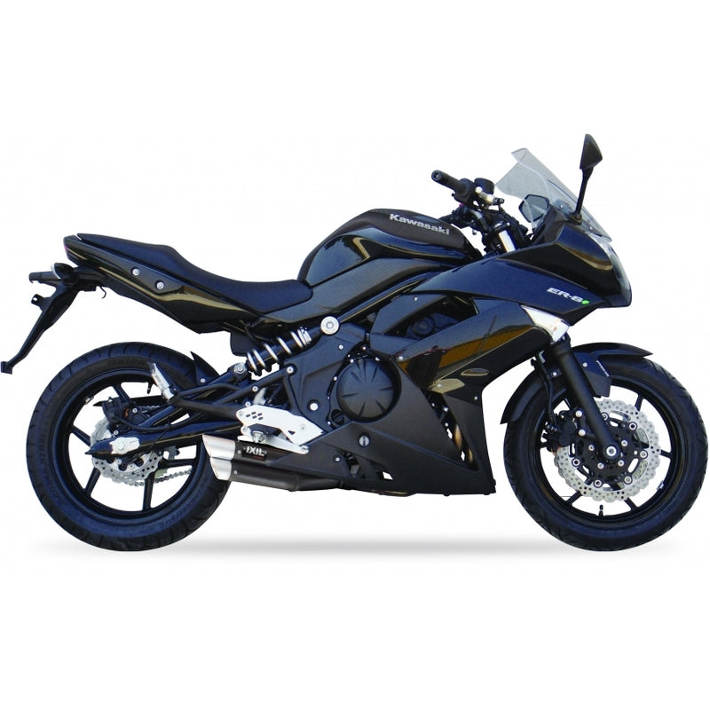 Kawasaki Er 6 F [IXIL] - Silencieux Hyperlow acier inoxydable noir / embout aluminium - XK7351XB