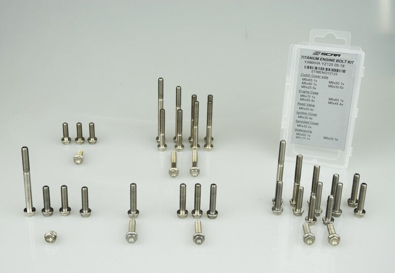 Kawasaki Kx 250 [SCAR] - Engine Screw Kit Titanium 47 Screws