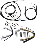 Harley Davidson Flstc [BURLY BRAND] - Kit complet de câbles/lignes de guidon en vinyle noir pour Ape Hanger-1