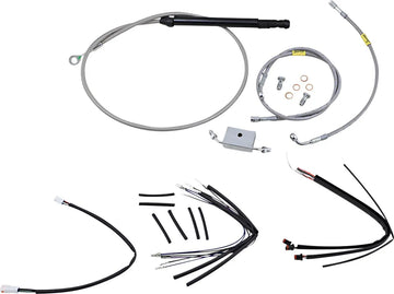 harley davidson flfb [BURLY BRAND] - Kit câble de guidon et conduite de frein pour guidon Burly Ape