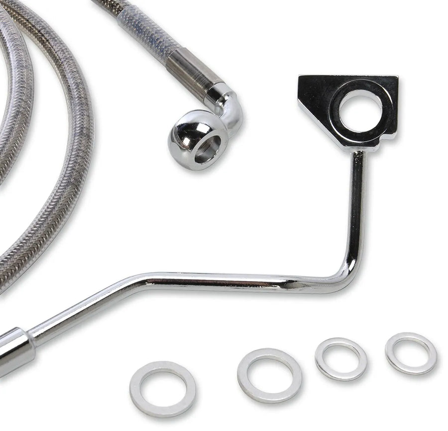 harley davidson fltr [DRAG SPECIALTIES] – Edelstahl-Bremsleitungs-Kit in verlängerter Ausführung