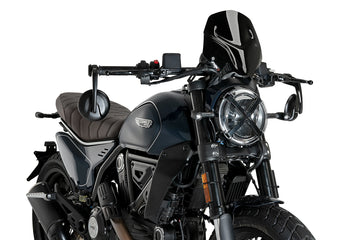 DUCATI SCRAMBLER FULL THROTTLE [2025] - New Generation Sport Windschild | Schwarz | PUIG 21580N
