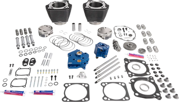 Harley-Davidson FXBB 1923 Softail Street Bob 117 [2026] - 129" Power Package Motorleistungs-Kit – Oberfläche: Schwarz, Hervorgehobene Lamellen – Merkmal: Verchromte Stößelstangenrohre – Bild 1