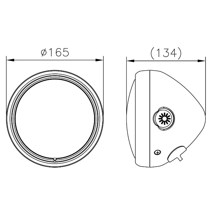 Royal Enfield Interceptor 650 – H4 headlight bullet 5¾ inch black