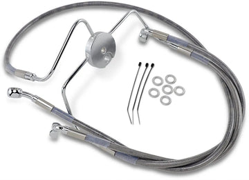 harley davidson flhri [DRAG SPECIALTIES] – Edelstahl-Bremsleitungs-Kit in verlängerter Ausführung - 0
