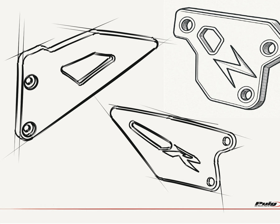 KAWASAKI Z 900 SE [2025] – Plaques de talon – Noir