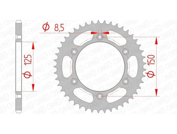 CF Moto 800 NK Advanced [2023-2025] - Kettenkit 520 XHR4 - 16/45-122 - Standard Kettenrad Stahl
