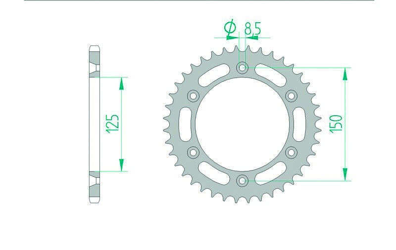 Ktm 790 DUKE ABS L A2 [2018-2020] - Kettenkit 520 XHR4 - 16/41-116 - Standard Kettenrad Stahl