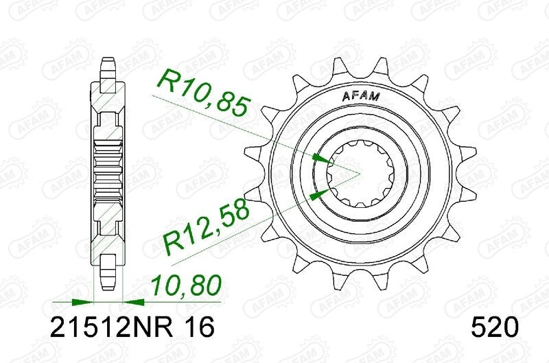 Yamaha XJ 6 N ABS (RJ 19) [2009-2012] - Kettenkit 520 XSR4 - 16/46-118 - Standard Kettenrad Stahl