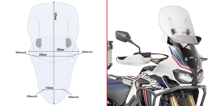 HONDA CRF 1000 L AFRICA TW [2016-2017] - Spezifisches Schiebewindschild