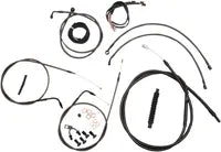 Harley Davidson Fxsb [LA CHOPPERS] – Komplettes Midnight geflochtenes Lenkerzug-/Bremsleitungs-Kit
