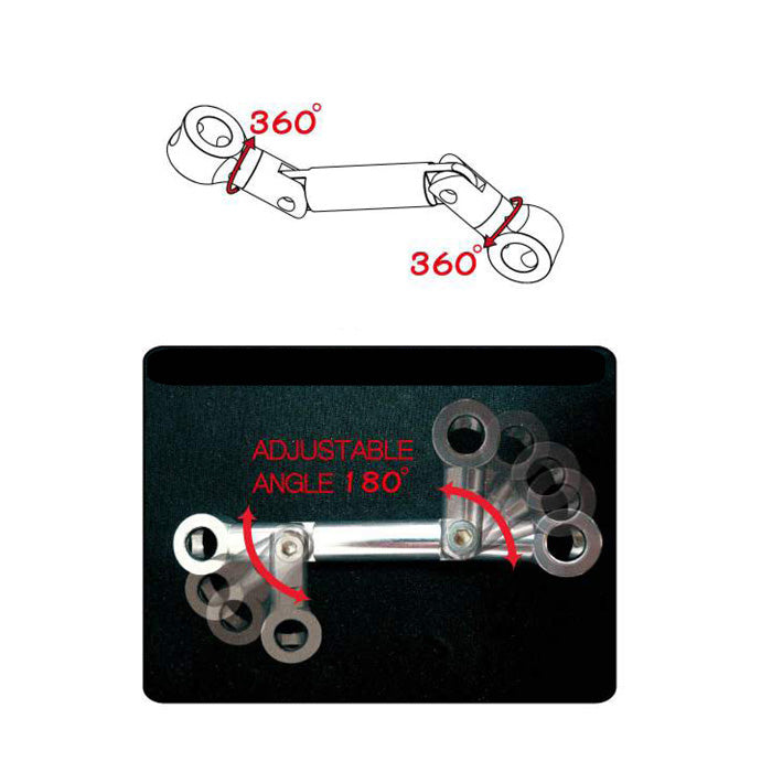 Adapter Bremsbehälter – 2-Fach 180° und Verschraubung 360° verstellbar, Aluminium, gold eloxiert