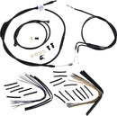 harley davidson fxst [BURLY BRAND] – Komplettes schwarzes Vinyl-Lenkerzug-/Leitungskit für Ape Hangers-1