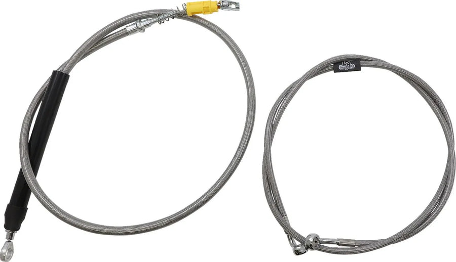 harley-davidson street bob [LA CHOPPERS] – Komplettes Edelstahl-geflochtenes Lenkerzug-/Bremsleitungs-Kit