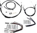 harley-davidson street bob [BURLY BRAND] - Complete Black Vinyl Handlebar Cable/Line Kit for Ape Hangers-1