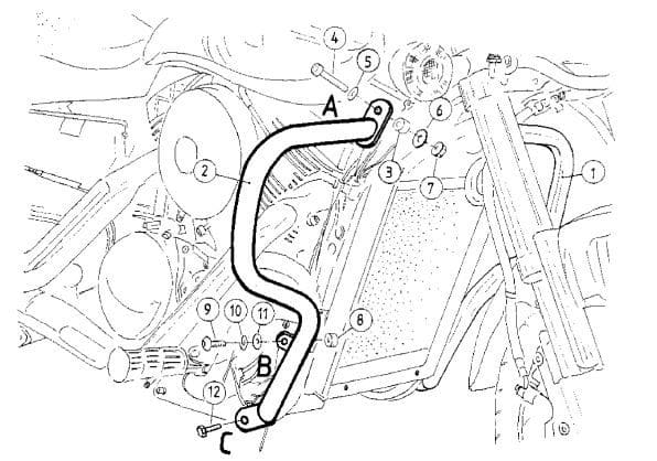 Suzuki VZ 1600 Marauder [2004-2005] - barre de protection des moteurs