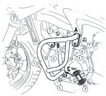 Yamaha FZ 6 [2004-2010] - barre de protection des moteurs