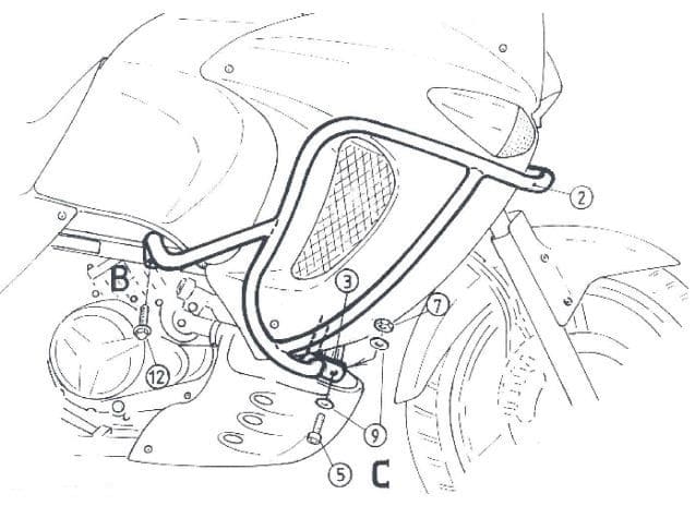 Honda XL 1000 V Varadero [1999-2002] - barre de protection des moteurs