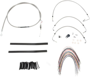 harley davidson flhtcu [BURLY BRAND] - Complete stainless steel handlebar cable/brake line kit - 0