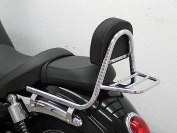 Triumph Rocket III Roadster [2010-2017] - Sissy Bar aus Rohr mit Kissen und Gepäckträger