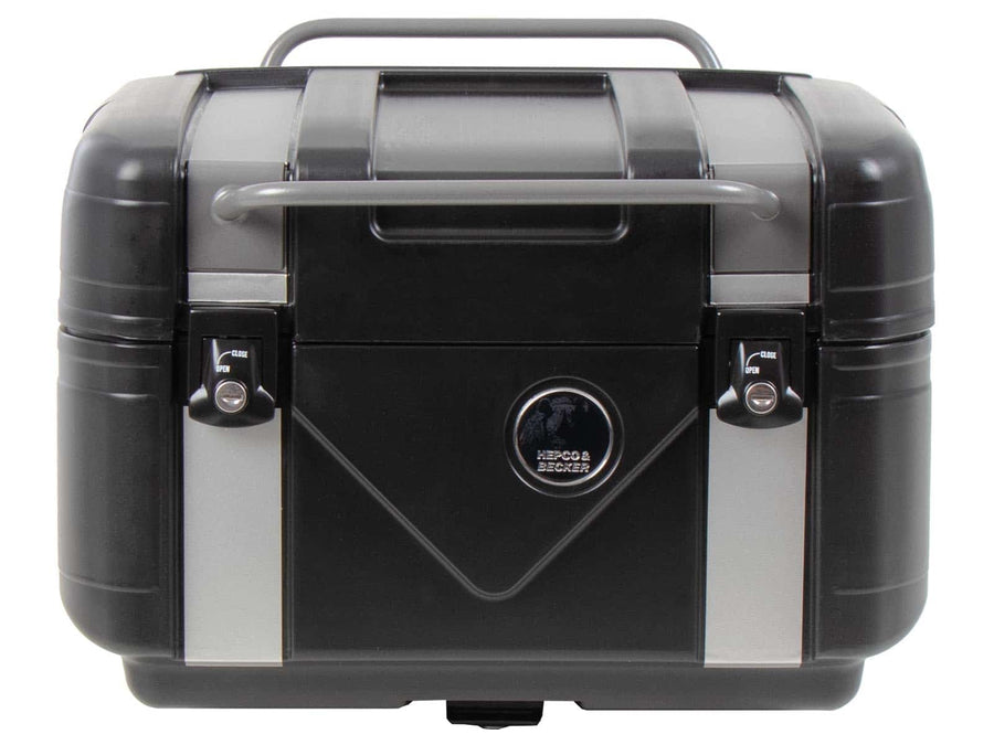 Topcase [Hepco & Becker] - Gobi Black Edition with silver inlays - for topcase carriers