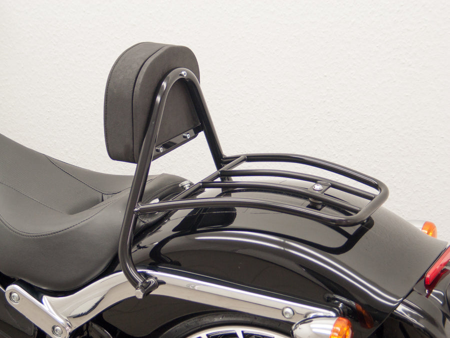Harley Davidson Breakout (FXSB) 2013-2017 [2013-2017] - Fahrer Sissy Bar mit Kissen und Gepäckträger, schwarz