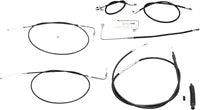 Harley Davidson FLS [LA CHOPPERS] – Standard Schwarz Vinyl Lenkerzug/Bremsleitung Kit