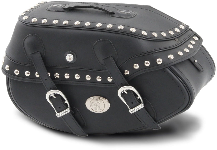 Motorcycle bag [Hepco & Becker] - leather Buffalo Big Custom left - tube pannier holder