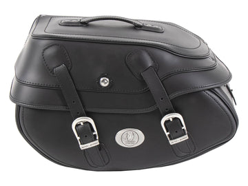 Sacoche moto [Hepco & Becker] - Cuir Buffalo noir gauche - support de sacoche tube