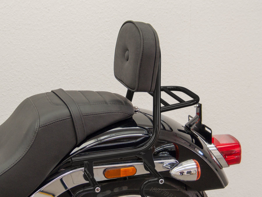 Harley Davidson Softail Low Rider (Milwaukee -eight 107/114) [2018] - Sissy Bar de la pipe avec oreiller et rack de bagages, noir